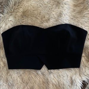 Topshop Black Strapless Crop Top - Size 4